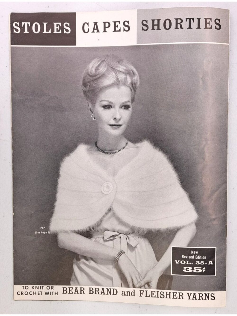 Vintage 1956 Stoles Capes Shorties Knit Crochet Pattern Booklet Bear Fleisher - Picture 9 of 12